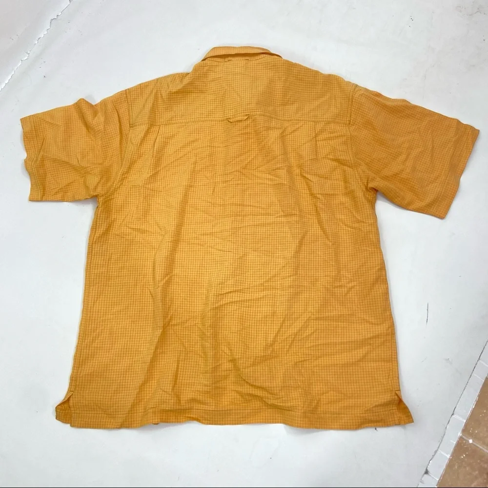 TNF The North face orange tan picnic plaid shirt.  Size Large - Picture 8 of 8